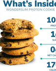 Wonderslim Protein Cookie Chocolate Chip Keto friendly Low Carb Gluten Free 7ct