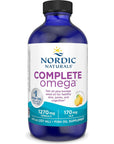 Nordic Naturals Complete Omega, Lemon Flavor - 8 oz - 1270 mg Omega-3 - EPA & DHA with Added GLA - Healthy Skin & Joints, Cognition, Positive Mood - Non-GMO - 48 Servings