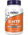 NOW Supplements 5HTP 100 mg Mega-Value 2Pack (120 VegCapsules) bBr