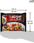 Paldo Fun  Yum Jjajangmen Instant Noodles Pack of 4 Brothless Chajang Ramen with Savory  Sweet Black Bean Sauce Oriental Style Korean Ramyun Soupless KFood 203g x 4