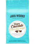 Java Works Coffee  Belgian Chocolate Flavored Coffee  12 ounces  Medium Roast  Whole Bean  No Sugar Added