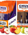 Chum Fruit Bites 100% Real Fruit Snacks | Peach, 72 Pack | Non-GMO, No Added Sugar or Preservatives | Top 12 Allergen and School Friendly, Nut-Free, Gluten-Free, Vegan, Kosher, Paleo