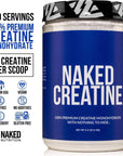 Pure Creatine Monohydrate - 200 Servings - 1,000 Grams, 2.2lb Bulk, Vegan, Non-GMO, Gluten Free, Soy Free. Aid Strength Gains, No Artificial Ingredients - NAKED CREATINE