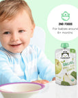 Amazon Brand - Mama Bear Organic Baby Food, Stage 2, Apple, Pear, Spinach, 4 Ounce Pouch (Pack of 12)