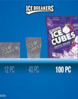 ICE BREAKERS Ice Cubes Arctic Grape Sugar Free Chewing Gum Pouch, 8.11 Oz (100 Pieces)