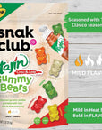 Snak Club Tajin Gummy Bears Assorted Fruit Candy Gummies with Chili and Lime Seasoning Mild GlutenFree and Vegan Snacks 9 oz Resealable Bag