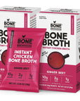 Bone Brewhouse - 2 Pack - Chicken Bone Broth Protein Powder - Ginger Beet Flavor - Keto & Paleo Friendly - Instant Soup Broth - 10g Protein - Natural Collagen & Gluten-Free - 10 Individual Packets