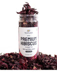 TEAFLOOR Dried Natural Hibiscus Flower TeaWhole Flower Caffeine Free TeaDried Hibiscus FlowersBrew Hot Or Iced Herbal Hibiscus Tea No Small Pieces Brew Hot Or Iced Net Weight 50G 30 Cups