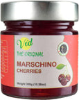 Ved Gourmet Original Maraschino Cherries  Italian Cherry for OldFashioned Cocktails  Vegan Cocktail Bourbon Cherries in Natural Syrup for Cocktail Garnish  300g Jar