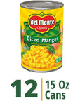 Del Monte Diced Mango in Extra Light Syrup Canned Fruit 12 Pack 15 oz Can Yellow