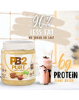 PB2 Pure Peanut Butter Powder - [2 lb/32 oz Jar] - No Added Sugar, No Added Salt, No Added Preservatives - 100% All Natural Roasted Peanuts - 6g of Plant-Based Protein