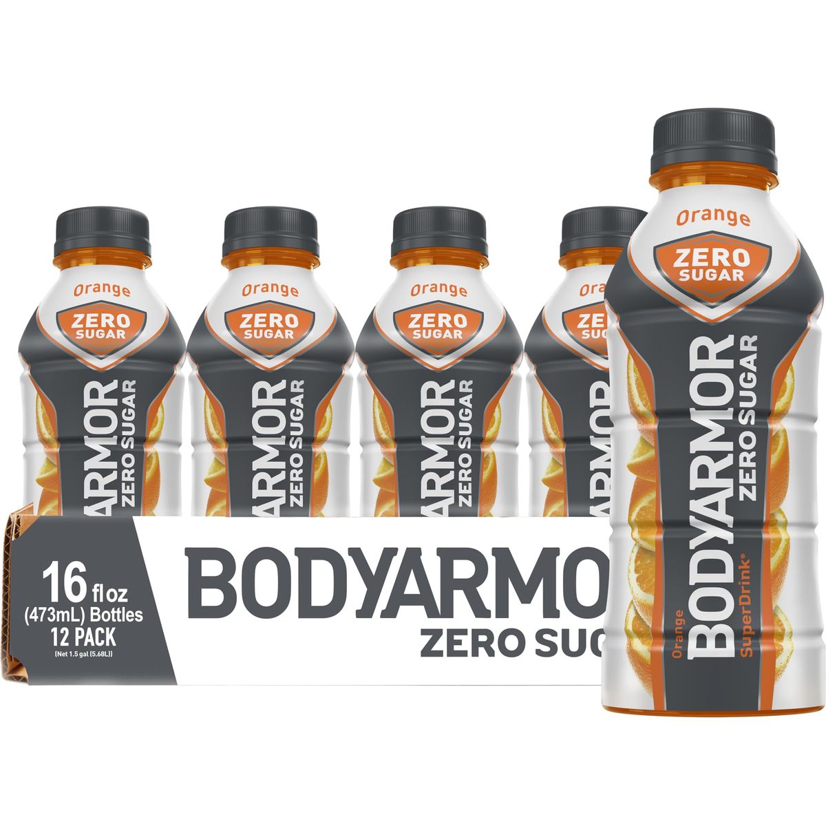 BODYARMOR ZERO Sugar Orange Sugar Free Sports Drink  LowCalorie Hydration  Natural Flavors with Potassium Packed Electrolytes Antioxidants and Bvitamins 16 fl oz pack of 12