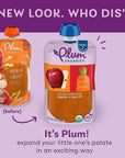 Plum Organics Stage 2 Organic Baby Food - Apple and Carrot - 4 oz Pouch (Pack of 6) - Organic Fruit and Vegetable Baby Food Pouch