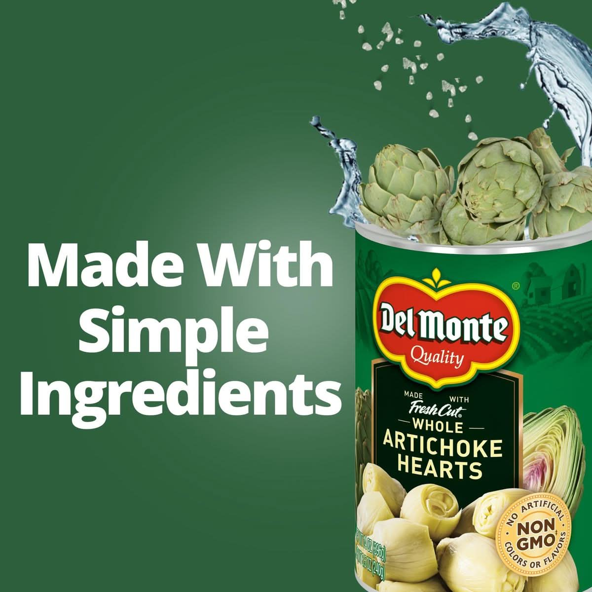 Del Monte Whole Artichoke Hearts 14 oz Can 12 Pack