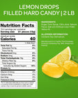 Lemon Drops Filled Hard Candy Bulk Pack 2 Pounds About 180 Count