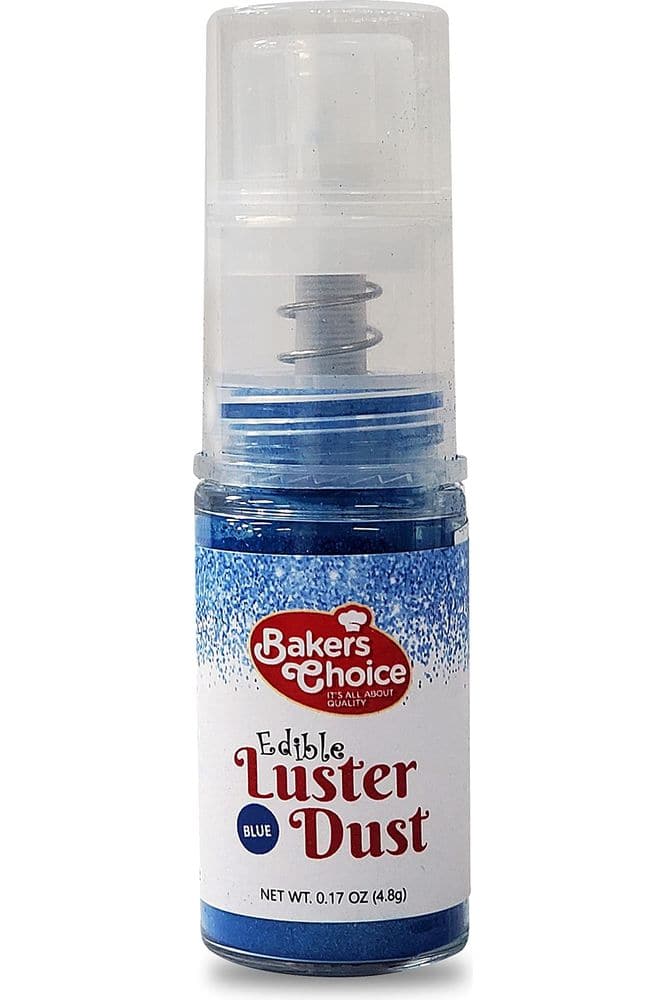 Blue Edible Glitter - Edible Luster Dust - 4.8 grams - Blue Edible Glitter For Cakes, Cookies, Cupcakes, Cake Pops, Chocolate and Fondant - Dairy Free, Kosher - Baker’s Choice