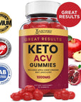 Justified Laboratories Great Results Keto ACV Gummies 1000MG with Pomegranate Juice Beet Root B12 60 Gummys