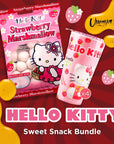 UMAYA  Hello Kitty Snack Bundle  Crispy Biscuit Cookies with Strawberry Cream Frosting Dip 116oz4 Pack  Strawberry Jelly Filled Marshmallows 31oz1 Pack  Sweet Gourmet Snacks From Japan