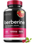 Berberine Supplement 1000mg Potent Botanical Capsules for Weight Management Support with Bitter Melon Fruit and Banaba Leaf Extract - Berberine HCl from Indian Barberry Extract - 30 Servings -Thinbi