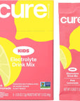 Cure Hydration  Kids Electrolyte Drink Mix  PlantBased Pediatrician Formulated Rehydration Powder  No Added Sugar NonGMO GlutenFree No Artificial Flavors  Box of 6 Packets  Pink Lemonade