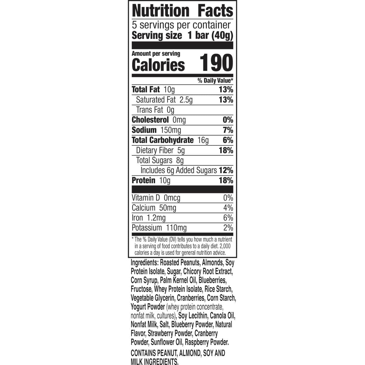 Nature Valley Protein Smoothie Berry Blend Bar 5 Count