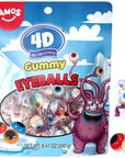 Amos 4D Gummy Eyeball Candy Individually Wrapped Candies 3D Eyeballs Shaped Perfect Treat for Kids Halloween Parties 40 Count