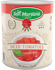 Italian Canned Diced Tomatoes With Basil Leaf La San Marzano 100 Product of Italy 28 Oz can  100 Genuine Ingredients With San Marzano Tomatoes Pack of 4