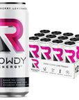 Rowdy Energy Drink, Strawberry Lemonade, Sugar-Free - 16 Fl Oz - (12 Pack)