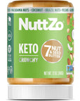 NuttZo Coconut Almond Keto Mixed Nut and Seed Butter | 7 Nuts & Seeds Blend, Keto-Friendly, Gluten-Free, Vegan, Kosher | No Added Sugar or Oil, 2g Net Carbs | 12oz Jar