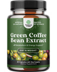 Pure Green Coffee Bean Extract - Super Energizing Green Coffee Extract with 50% Chlorogenic Acid for Antioxidant Heart Health Mental Focus and Size Reduction - Natural Energy Supplement for Adults