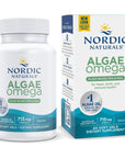 Nordic Naturals Algae Omega - 60 Soft Gels - 715 mg Omega-3 - Certified Vegan Algae Oil - Plant-Based EPA & DHA - Heart, Eye, Immune & Brain Health - Non-GMO - 30 Servings