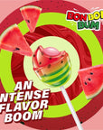 Colombina Bon Bon Bum Lollipops wBubble Gum Center Watermelon Flavor Individually Wrapped Ideal for Party Favors and Gifts 1 Pack 24 Count