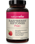 NatureWise Raspberry Ketones Plus - Advanced Ketones in Raspberry Blend Supports Antioxidant Health, Boosts Energy, Supports Weight Targets Vegan & Gluten-Free (120 Veggie Capsules)