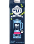 West Life Smoothie Blend Soy Milk Unsweetened 16g of Protein Vegan Dairy Alternative LactoseFree Keto Certified 32oz Pack of 6