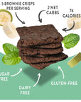 Bantastic Brownie Keto Snack, Mint Chocolate Crisps - Crunchy Thin, Naturally Sweet Sugar Free Brownies Snack, Gluten Free, Low Carb, Dairy Free, 3 Oz Ea (Pack of 2)