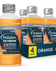 Pedialyte Fast Hydration Electrolyte Solution, Orange, Hydration Drink, 4 Bottles, 1 Liter Each