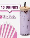 Taro  Brown Sugar Boba Tea Kit With Straws  Drink Pearly Original  Taro Bubble Tea Powder With Brown Sugar Tapioca Boba Pearls DIY Kit Taro Boba Tea Kit Instant Bubble Tea Kit Variety 10 Pack