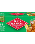 Red Diamond Iced Tea Bags Decaffeinated Family Size Tea Bags Delicious And Freshly Brewed Taste Special Premium Blend 24 Count Pack of 6