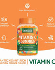 REMEDIATE Vitamin C Gummy for The Whole Family, Antioxidant & Immune Support, Anti-Aging, Iron Absorption for Vegan, 125 mg of Vitamin C Per Gummy, Pectin, Non-GMO, 60 CT