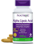 Natrol Alpha Lipoic Acid Time Release Tablets, Antioxidant Protection, ALA, Helps Protect Against Cellular Oxidation and Age-Related Damage, Whole Body Cell Rejuvenation, 600mg, 45 Count