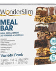 WonderSlim Meal Replacement Protein Bar, Variety Pack, 15g Protein, 20 Vitamins & Minerals, Gluten Free (7ct)