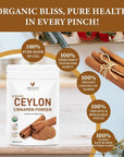 VELOTO Ceylon Cinnamon Powder Organic Cinnamon Powder for Purity, Gluten Free, Vegan, 2lb