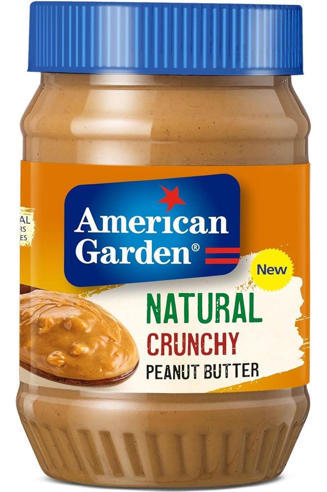 American Garden Natural Crunchy Peanut Butter, Vegan, Gluten Free, 454g