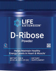 Life Extension D-Ribose Powder - For Energy Management & Heart - Muscle Health Supplement After Exercise - Vegetarian, Gluten-Free, Non-GMO - 150g (30 Servings)