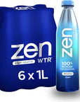 ZenWTR UltraPure Vapor Distilled Water 1 Liter Pack of 6 Bottled Water 95 pH Alkaline Water with Electrolytes for a Crisp Refreshing Taste