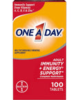 One A Day Immunity + Energy Support, Complete Adult Multivitamin Supplement with Vitamins A, C, D, E, and Zinc for Immune Support and B Vitamins, 100 Count