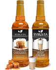 Syruvia Coffee Syrup Variety Pack  Caramel  Irish Cream GlutenFree Kosher 254 fl oz Bottles  Enhance Your Coffee Experience with Premium Flavoring Syrups