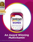 Centrum Multivitamin for Women, Multivitamin/Multimineral Supplement with Iron, Vitamin D3, B Vitamins and Antioxidant Vitamins C and E, Tablet, Gluten Free, Non-GMO Ingredients - 250 Count