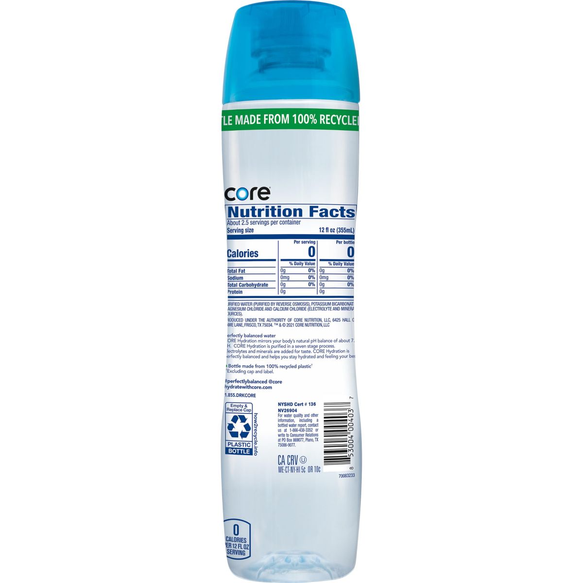 Core Hydration Perfectly Balanced Water 304 fl oz bottle Pack of 12 USA Gymnastics Official Hydration Partner