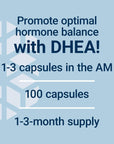 Life Extension DHEA 25 mg - Supplement for Hormone Balance, Immune Support, Sexual Health, Bone & Cardiovascular Health and Anti-Aging and Mood Support - Gluten-Free, Non-GMO - 100 Capsules